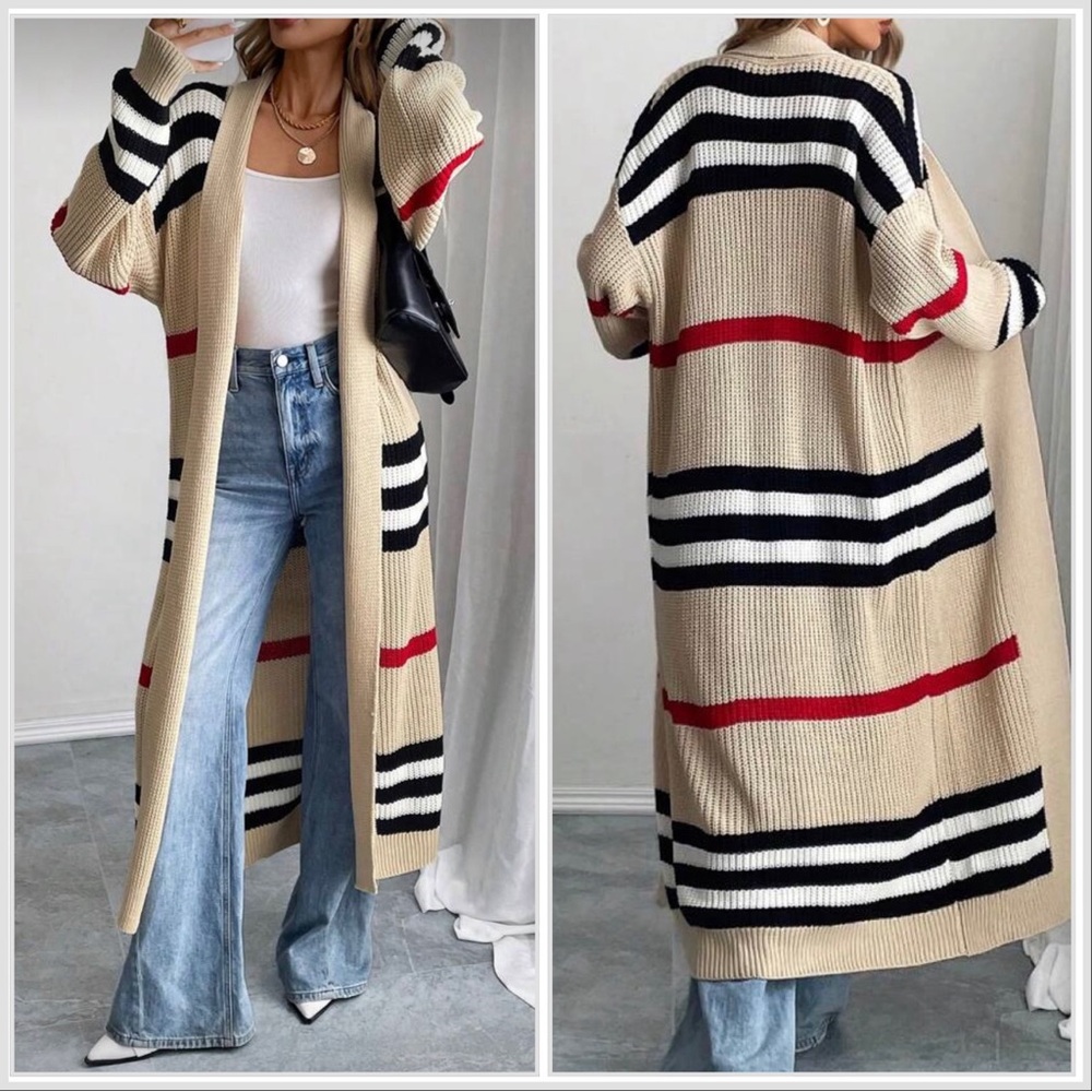 Acrylic Drop Shoulder Colorblock Sweater